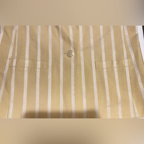 🎁Women Saks fifth Avenue Size : 8 Pattern print Striped Blazer pointed collar - Picture 9 of 10